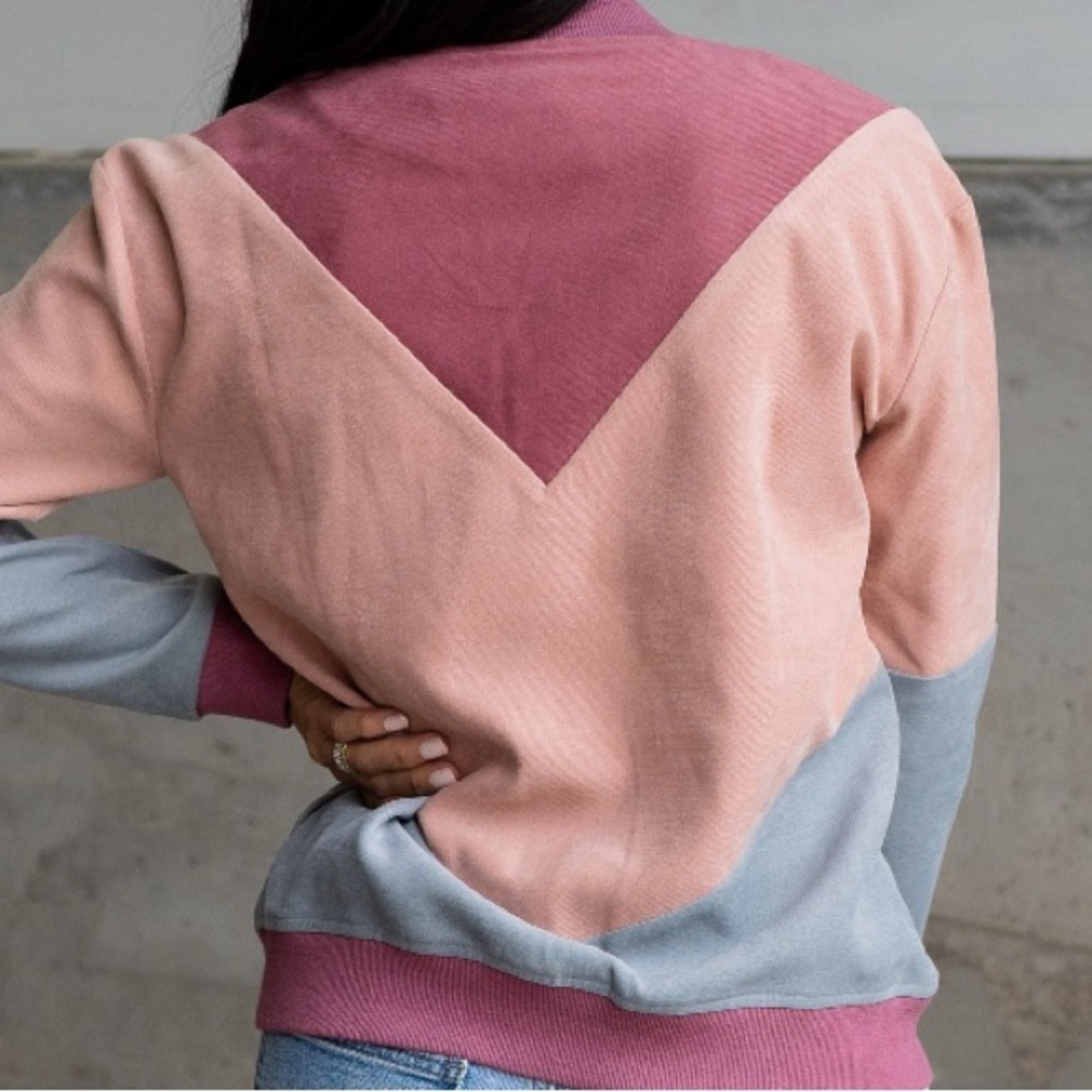 AMPERSAND AVE Pink and Gray Bomber Jacket - Picture 5 of 7
